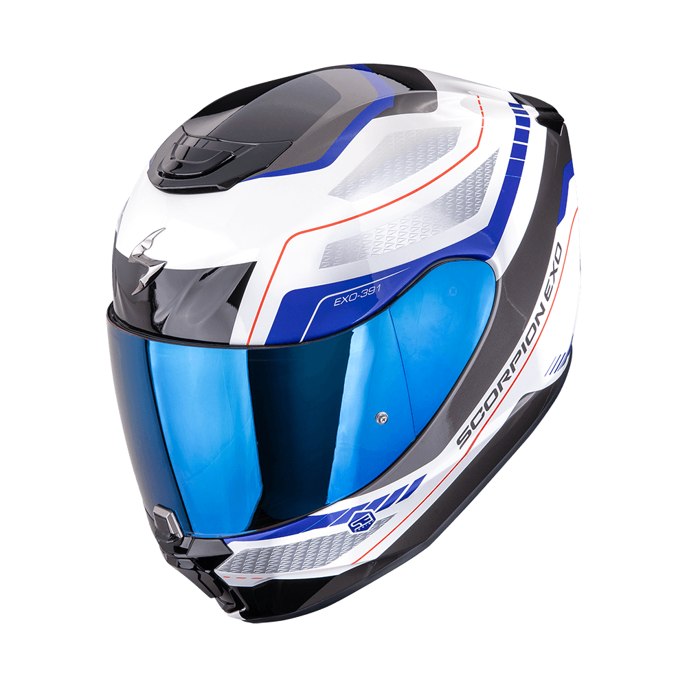 Casco Scorpion EXO-391 Leo Blanco Azul image_1